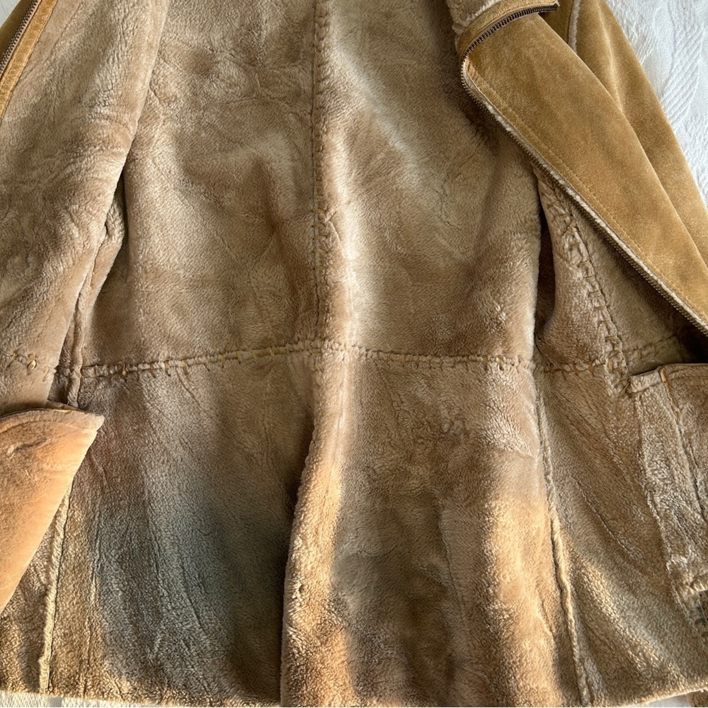 Women’s Tan Suede Zip-Front Jacket - Picture 9 of 16